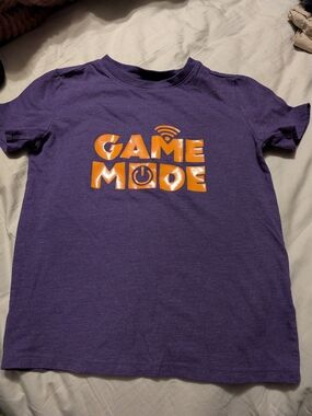 Cat & Jack Purple Tee with Orange "Game Mode" Graphic